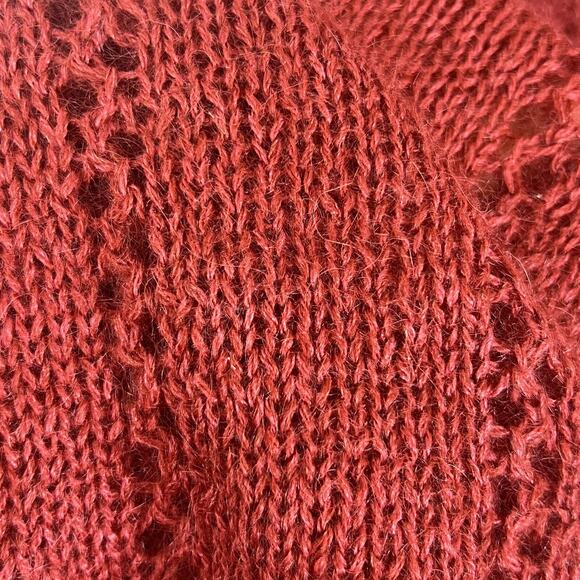 Unbranded Women's Handmade Knit Red Scarf Wool - Picture 5 of 8